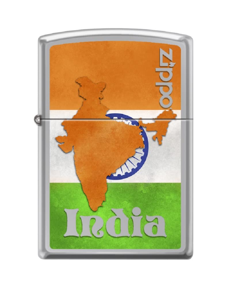 Zippo Lighter- World Country Map Flag Windproof Lighter (India Z5535)