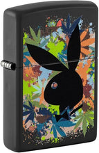 Load image into Gallery viewer, Zippo - Customized Message on Playboy Rabbit Head Silhouette Black Matte 46222
