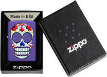 Load image into Gallery viewer, Zippo Suger Skull Design Purple Matte Pocket Lighter

