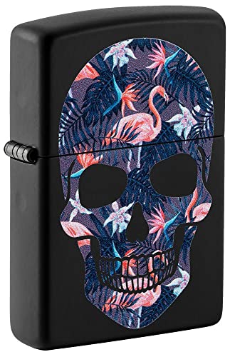Zippo Lighter- Personalized Engrave for Skull Emblem Flamingos Skull #49771