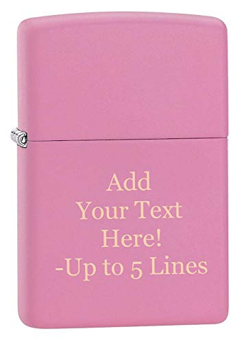 Zippo Lighter- Personalized Message Matte Colors Windproof Lighter Pink #238