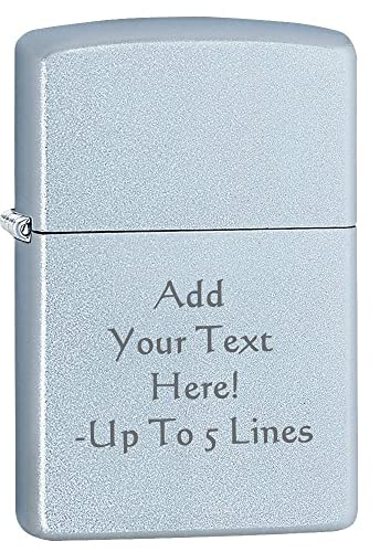 Zippo Lighter- Personalized Custom Message Engrave Satin Chrome #205