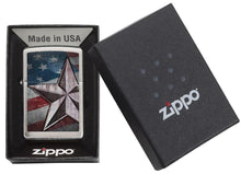 Load image into Gallery viewer, Zippo Lighter- Personalized Engrave Eagle USA Flag Patriotic Brush Chrome 28653
