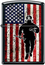Load image into Gallery viewer, Zippo Lighter- Personalized Engrave for Fire Fighter Black Matte #Z5256
