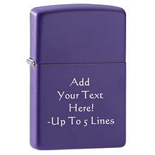 Load image into Gallery viewer, Zippo Lighter- Personalized Message Purple Matte Color Windproof Lighter #237
