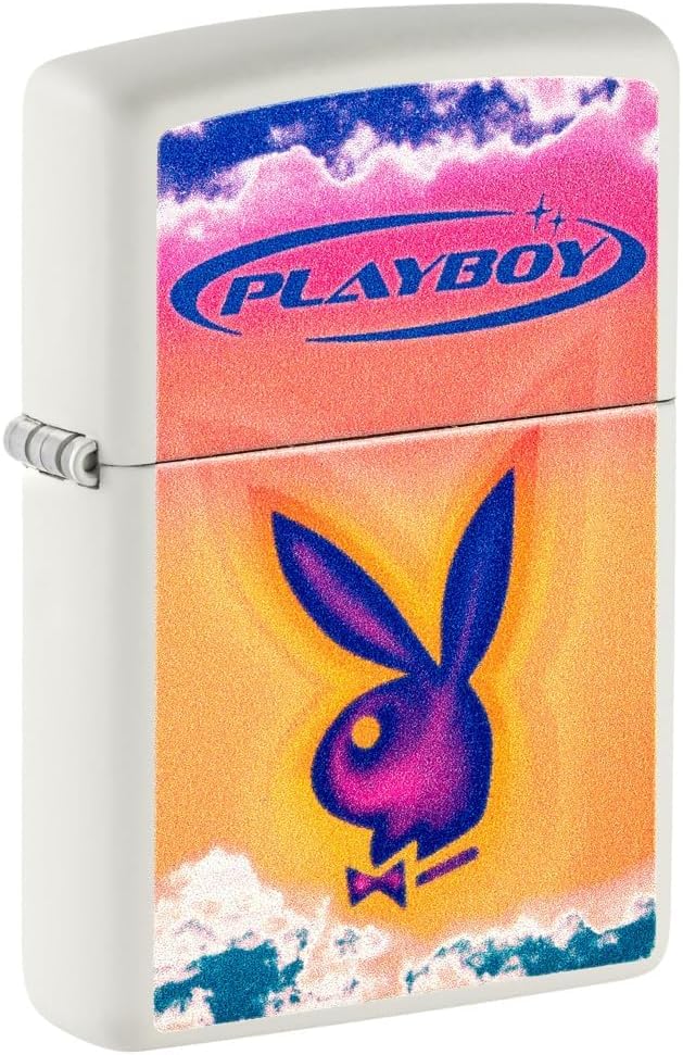 Zippo Lighter- Personalized Message Engrave for Playboy Bunny Clouds 48744