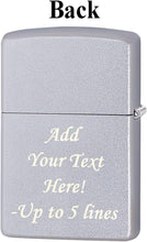 Load image into Gallery viewer, Zippo Lighter- Personalized Engrave Longhorn and Feathers Satin Chrome #Z5492
