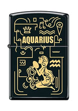 Load image into Gallery viewer, Zippo Lighter- Personalized Message for Aquarius Zodiac Black Matte #Z5298
