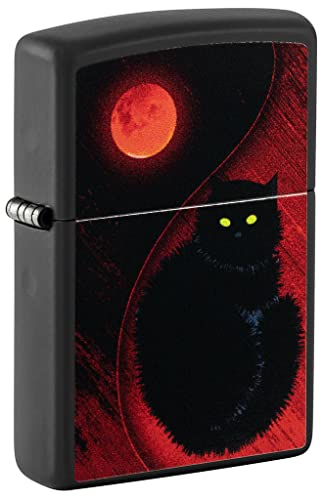 Zippo Lighter- Personalized Engrave Cool Cat Bow Kitten Puddy Black Cat 48453