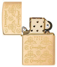 Load image into Gallery viewer, Zippo Lighter - Custom Engraved with Your Message for Crown Royal Elegance Design Brushed Brass Pocket Lighter 46299
