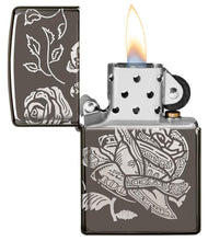 Load image into Gallery viewer, Zippo Lighter- Personalized Engrave Blossoms Flower Rose and Currency 49156
