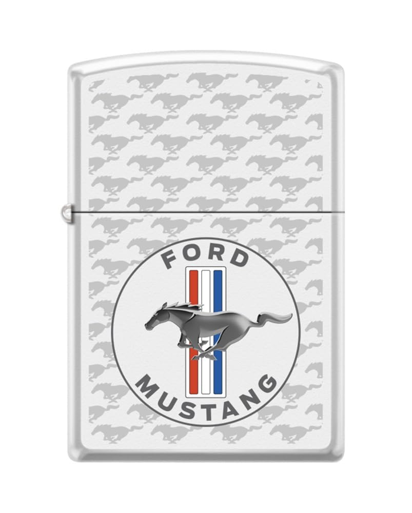 Zippo Lighter - Personalized Customize Message Engrave on Backside for Ford Design Zippo Lighter (Ford Mustang Circle Patterns Z5553)