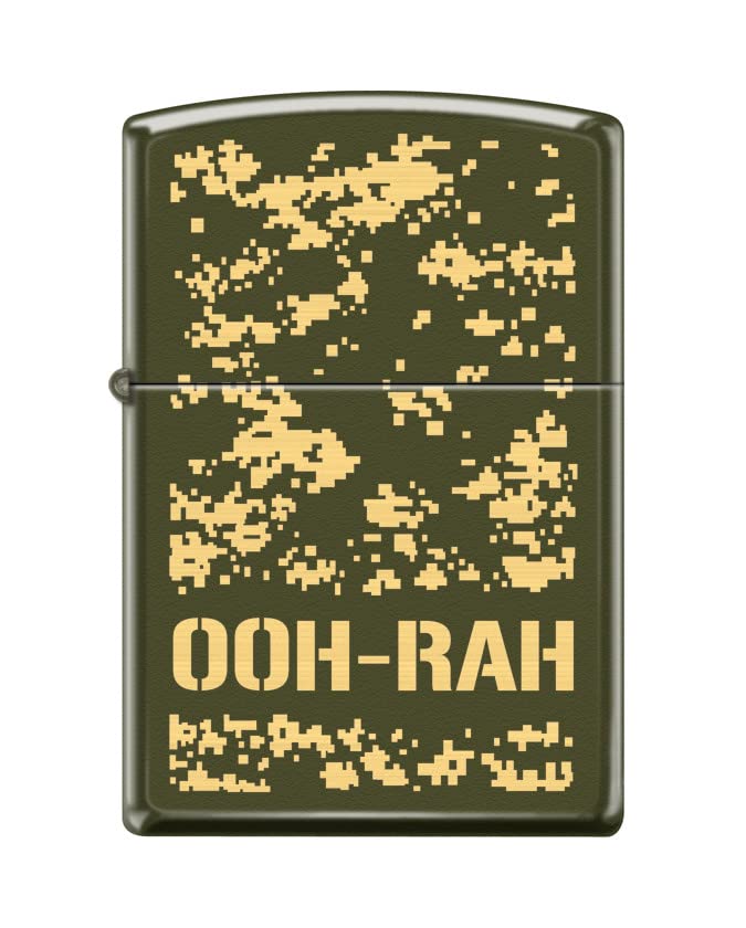 Zippo Lighter -for USMC Ooh-Rah! Battle Cry Military Digital Camouflage Green Matte Windproof Lighter #Z5353