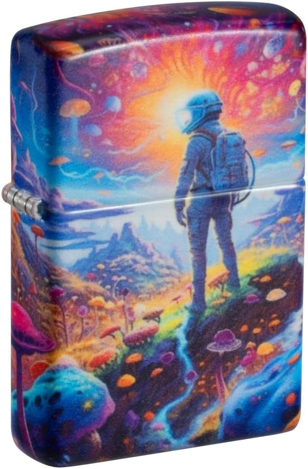 Zippo Lighter - Customized Message on Mushroom Forest 540 Matte Pocket 46433