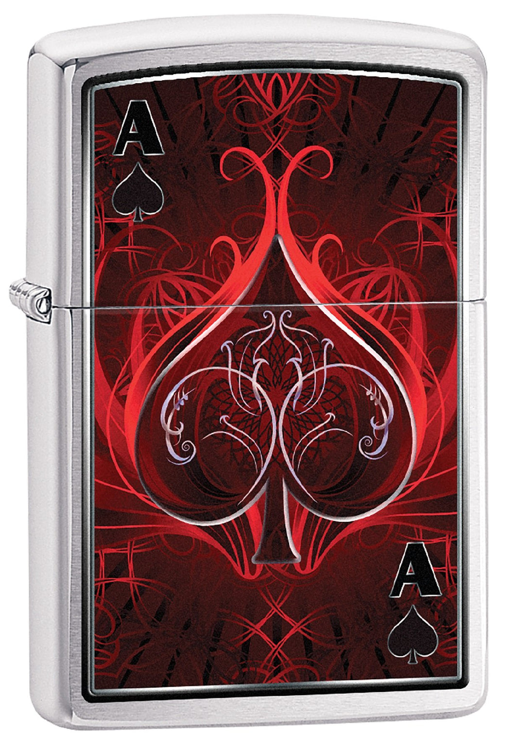 Zippo Lighter - Personalized Custom Message Engraved on Back Ace of Spades Zippo Windproof Lighter (Ace of Spades Brush) #Z403
