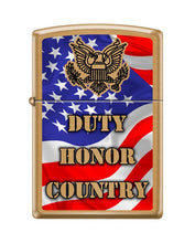 Load image into Gallery viewer, Zippo Lighter- Personalized Engrave Duty Honor Country Brushed Brass #Z5505
