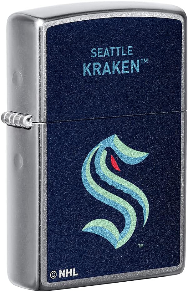 Zippo 2021 NHL Seattle-Kraken Street Chrome Pocket Lighter