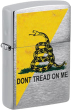 Load image into Gallery viewer, Zippo Customized Message Dont Tread on Me, Gadsden Flag - Brushed Chrome 48118
