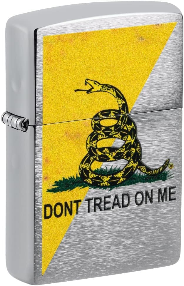 Zippo Customized Message Dont Tread on Me, Gadsden Flag - Brushed Chrome 48118