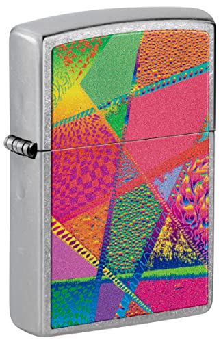 Zippo Lighter- Personalized Message for Geometric Patterns Neon Texture 48498