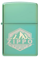 Load image into Gallery viewer, Zippo Lighter - Custom Engraved with Your Message for Badge Design High Polish Green Pocket Lighter 46293
