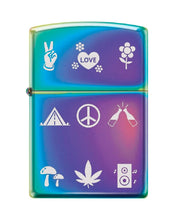 Load image into Gallery viewer, Zippo Lighter - Personalized Custom Message Engraved on Backside for Special Designs Windproof Lighter (Hippie Symbols Z6032)
