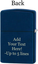 Load image into Gallery viewer, Zippo Lighter- Personalized Message Wolf WolvesZippo Lighter Navy Blue Z1062
