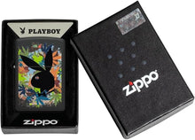 Load image into Gallery viewer, Zippo - Customized Message on Playboy Rabbit Head Silhouette Black Matte 46222
