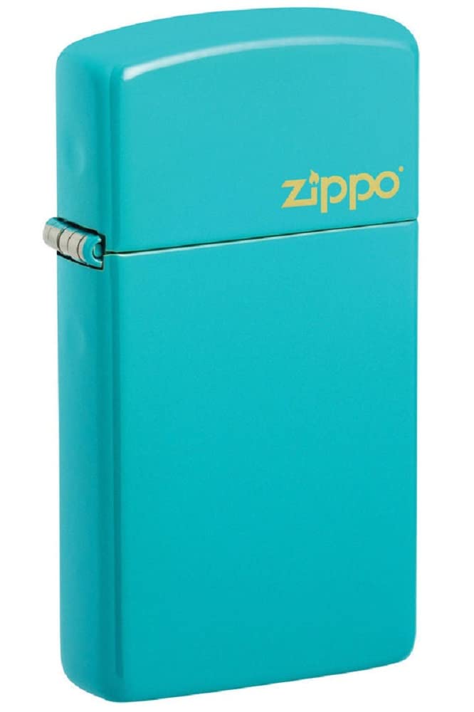 Zippo Lighter - Personalized Customize Message Engrave on Slim Size Windproof Lighter (Turquoise #49529ZL)