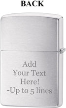 Load image into Gallery viewer, Zippo Lighter- Personalized Engrave Eagle USA Flag Patriotic Brush Chrome 28653
