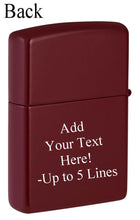 Load image into Gallery viewer, Zippo Lighter - Customized Message on Don&#39;t Tread on Me® Merlot Pocket 46419
