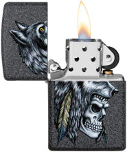 Load image into Gallery viewer, Zippo Lighter- Personalized Engrave Wolf WolvesZippo Lighter Black Crackle 29863
