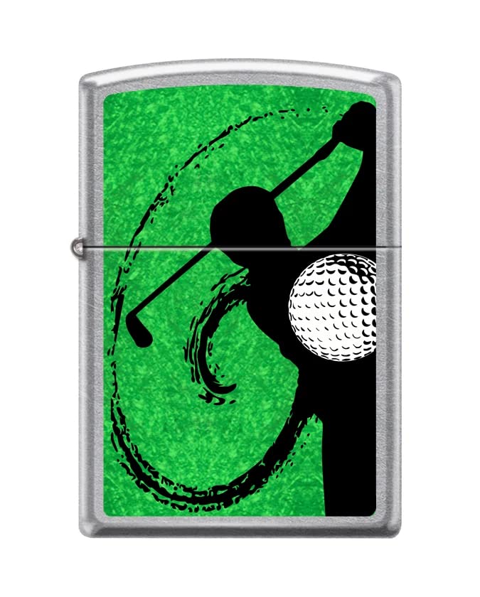 Zippo Lighter-Personalized Custom Message Engraved on Backside Golf Swing Street Chrome Windproof Lighter #Z5385