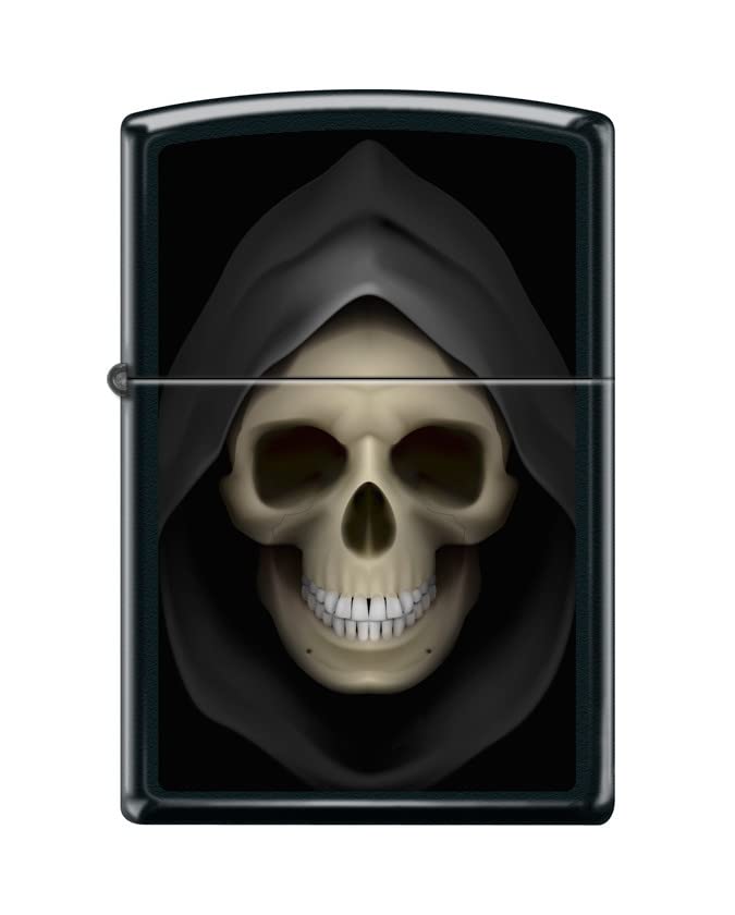 Zippo Lighter- Personalized Engrave Death Grim Reaper Black Matte #Z5479
