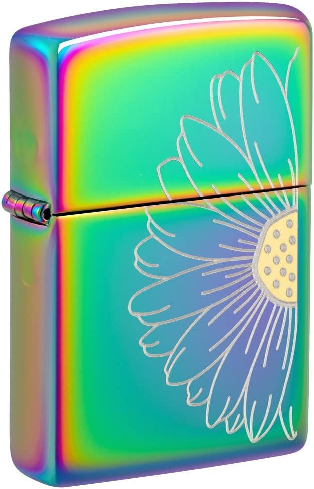 Zippo Lighter - Custom Message Engrave Engraved Daisy Flower Multi Color 48668