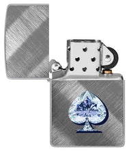 Load image into Gallery viewer, Zippo Lighter - Custom Engraved with Your Message - Gleaming Spade Design - Diagonal Weave 46472
