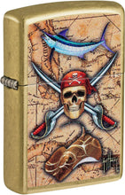 Load image into Gallery viewer, Zippo - Customized Message on for Guy Harvey Pirate Skull and Treasure Map 48966
