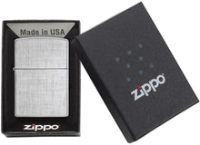 Load image into Gallery viewer, Zippo Lighter- Personalized Message Engrave Brushed Chrome Linen Weave #28181
