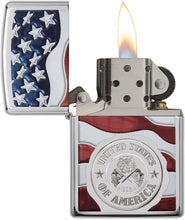 Load image into Gallery viewer, Zippo Lighter- Personalized Engrave Americana Eagle USA Flag Patriotic 29395
