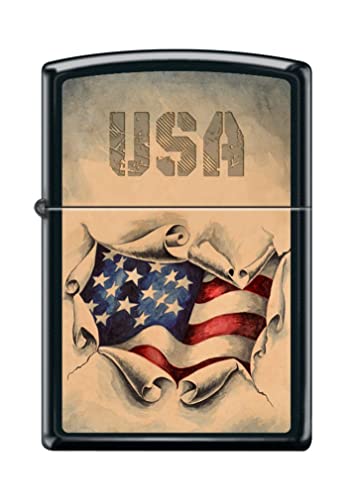 Zippo Lighter- Personalized for US Patriotic USA Flag Breakthrough Z5194