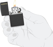 Load image into Gallery viewer, Zippo Lighter - Customized Message on Classic Black Crackle Logo Pocket 236ZL
