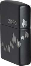Load image into Gallery viewer, Zippo Lighter - Customized Message Zippo Flames, Laser 360 - Black Matte 48980
