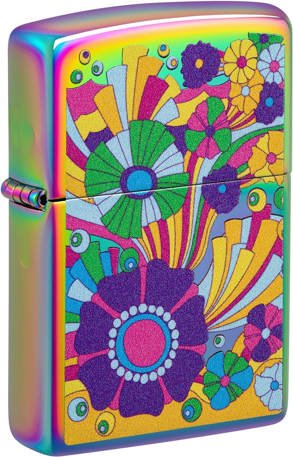 Zippo Lighter - Custom Message Engrave Vintage Flowers Design Multi-Color 48997