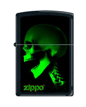 Load image into Gallery viewer, Zippo Lighter- Personalized Engrave Skelton Shouting Black Matte #Z5483
