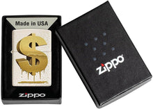 Load image into Gallery viewer, Zippo Lighter- Personalized Message Engrave Drippy Dollar Design 49681
