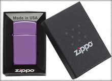 Load image into Gallery viewer, Zippo Lighter - Personalized Customize Message Engrave on Slim Size Windproof Lighter (Purple Abyss #28124)
