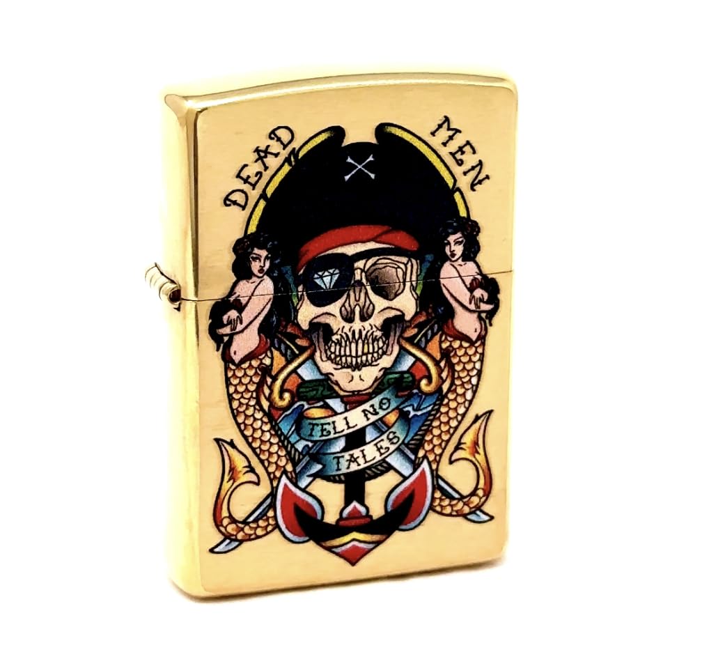 Zippo Lighter- Personalized Engrave for Pirate Logo Skull Mermaids #Z5276