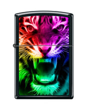 Load image into Gallery viewer, Zippo Lighter- Personalized Engrave Rainbow Tiger Black Matte #Z5472
