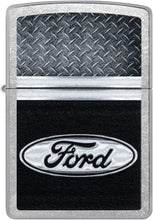 Load image into Gallery viewer, Zippo Ford Logo Diamond Plate Metal Design Street Chrome Pocket Lighter
