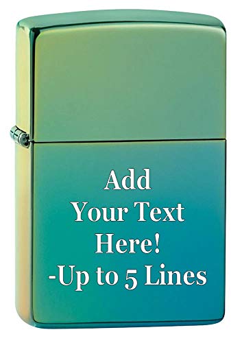 Zippo Lighter- Personalized Engrave Unique Colored Windproof Lighter Teal 49191